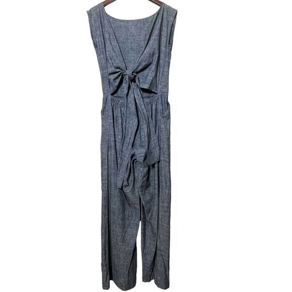 Ozma Chambray Matador Jumpsuit Blue Organic Cotton Blend Women’s Size XS - Picture 3 of 15
